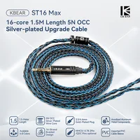 KBEAR ST16 Max 16 hebras 5N OCC Cable de actualización plateado 3,5/4,4mm enchufe chapado en oro 1,5 M Cable de auriculares para cabeza HiFi