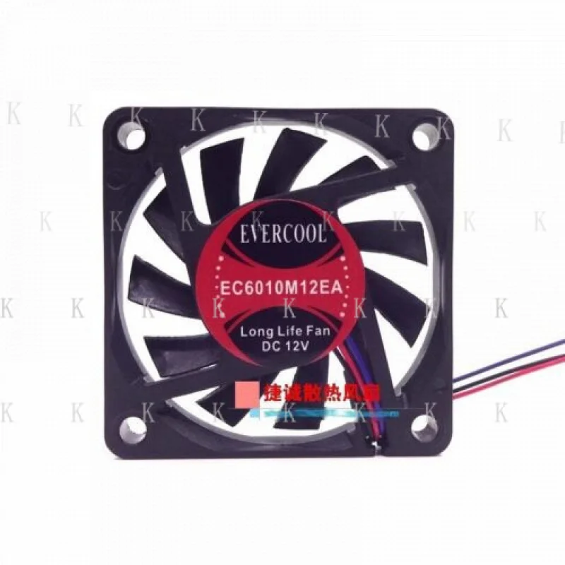 

C FOR EVERCOOL EC6010M12EA 12V 6010 6CM 3-wire Dual Ball Case Cooling Fan