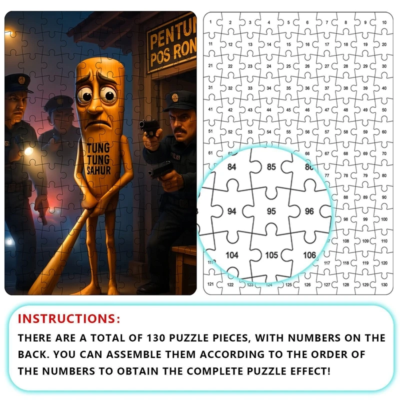 لغز TungTungTung Sahur الإيطالية Brainrot بانوراما Tralalero Tralala لغز الكبار تخفيف التوتر ألعاب لعبة حفلة الدعائم هدية