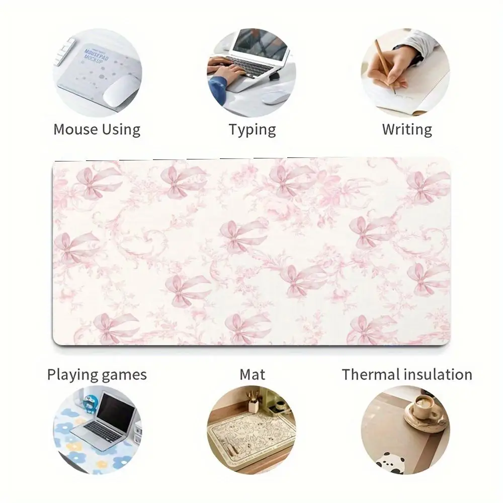 New Cute Pink Bow Mouse Pad  Gamer Office Accessories Pc Cabinet Games Desk Mat Computer Desks Keyboard Gaming Mats