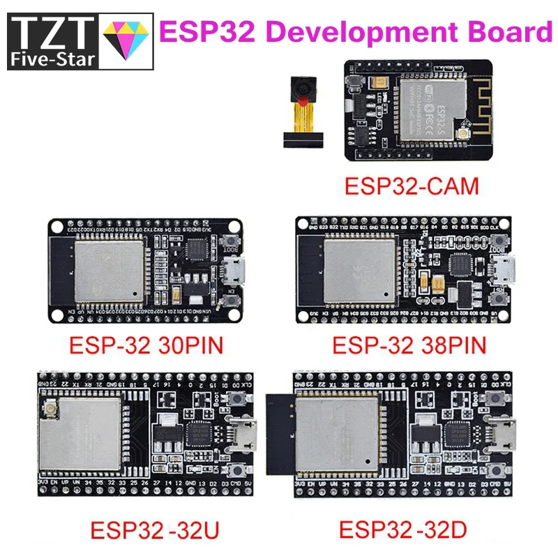 TZT ESP32 Development Board WiFi+Bluetooth Ultra-Low Power Consumption Dual Core ESP-32 ESP-32S ESP 32 ESP32-CAM ESP-32