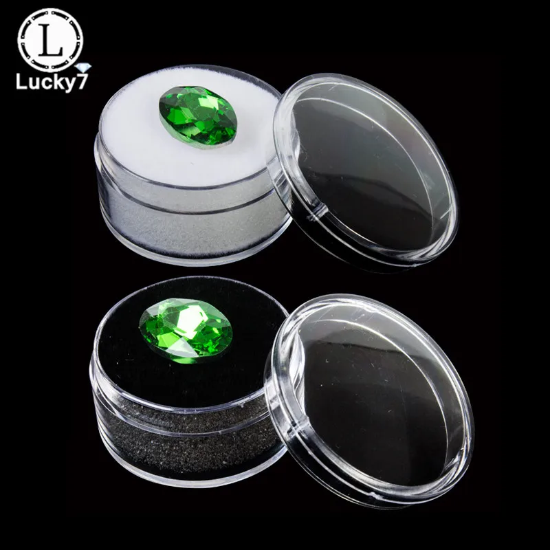 

10pcs/lot Clear Round Rhinestone Box Plastic Beads Jewelry Case Storage Box Gem Packaging Organizer