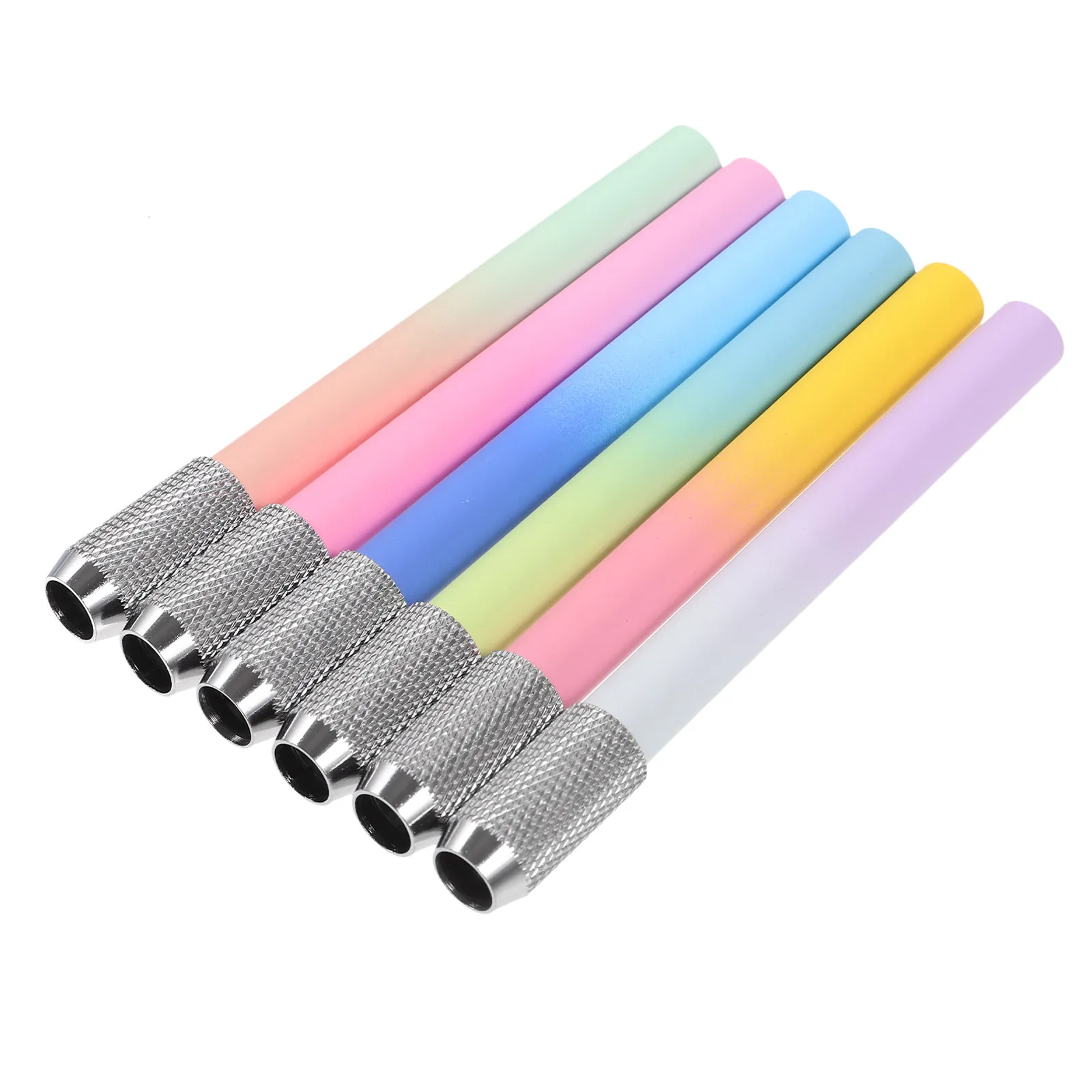 6Pcs Pencil Extender Copper Plastic Sturdy Holder Extending Life of Short Sketch Colored Pencils Artist Supplies