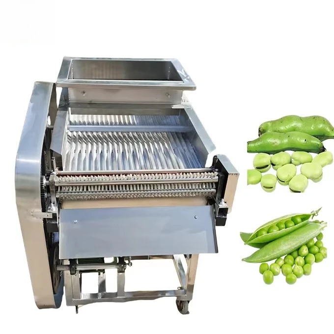 Automatic Split Green Pea  Peeling De-casing Machine 100-400kg/h Soybean Broad Bean Peas Sheller Peeler Machine