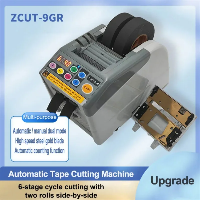 

6-60mm Width Automatic Electric Adhesive Tape Dispenser Cutter Cutting Machine Vinyl Fiber Foil Tape Slitting Machine ZCUT-9GR