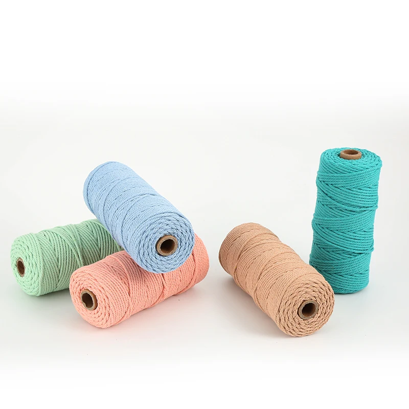 3mm 100 Meter Colored Cotton Rope DIY Hand Woven Thick and Thin Cotton Thread Rope Woven Tapestry Rope 3mm 100 Meter Colored Cot