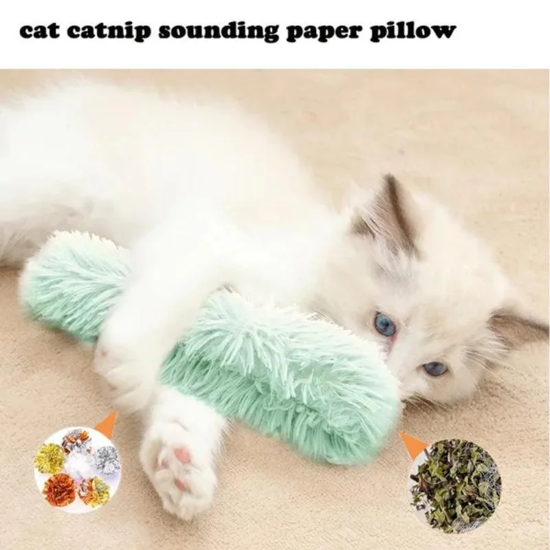 Plush Pillow Cat Toy Catnip Sounding Paper Cat Interactive Self-healing Pet Chew Toy Каціная Мята Hierba Gatera