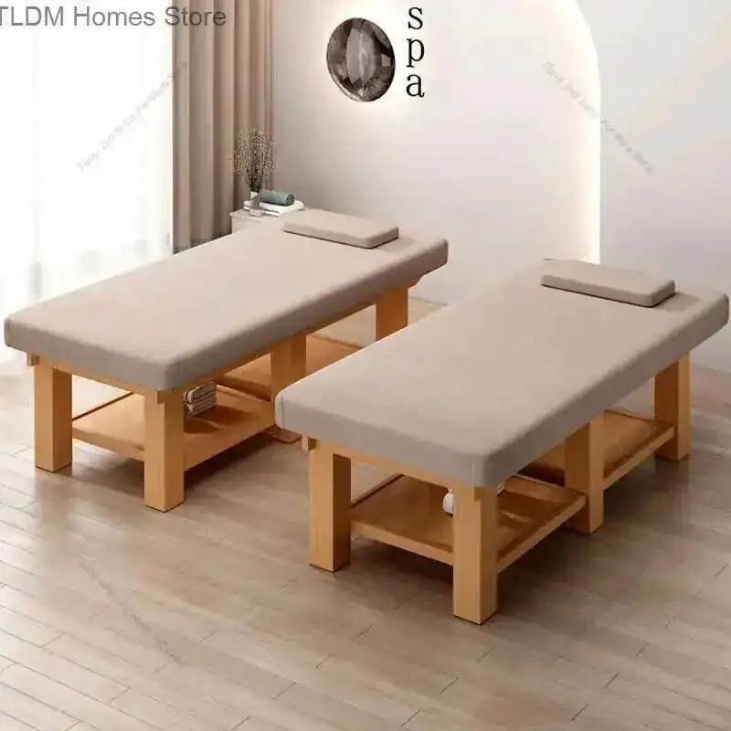 Nordic Multifunctional Massage Tables Adjustable Foot Bath Solid Wood Massage Tables Beauty Salon Furniture Cama De Masaje HBMT