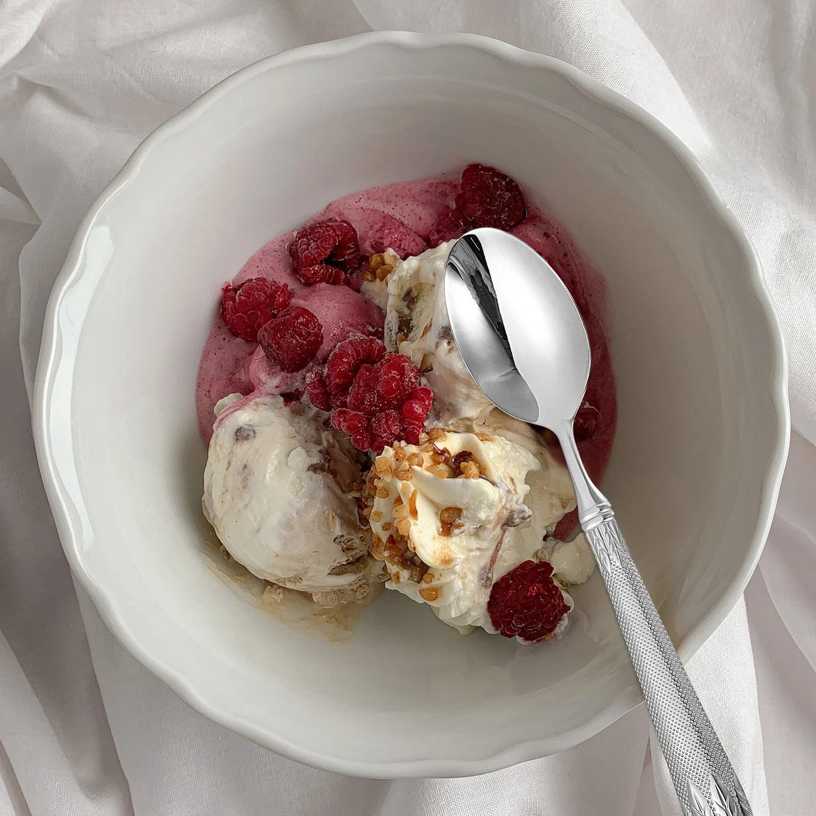 

4Pcs Stainless Steel Spoons Firm Grip Practical for Dinner Party Wedding Food Serving Spoon Stainless Steel Spoon