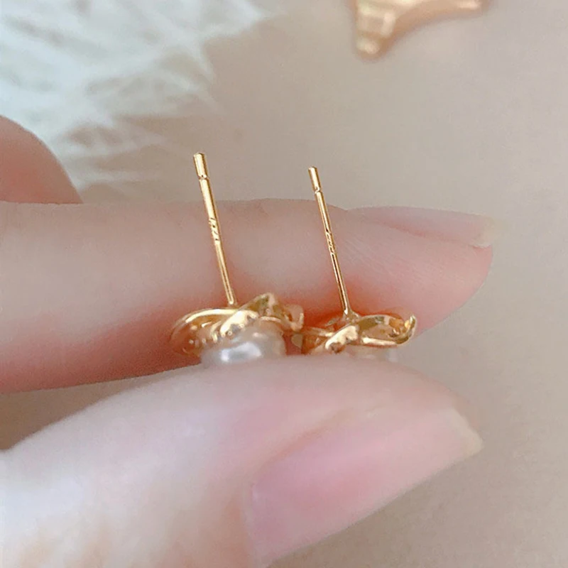 s925 sterling silver surrounding imitation pearl earrings for women light luxury retro fashion simple trend classic elegant
