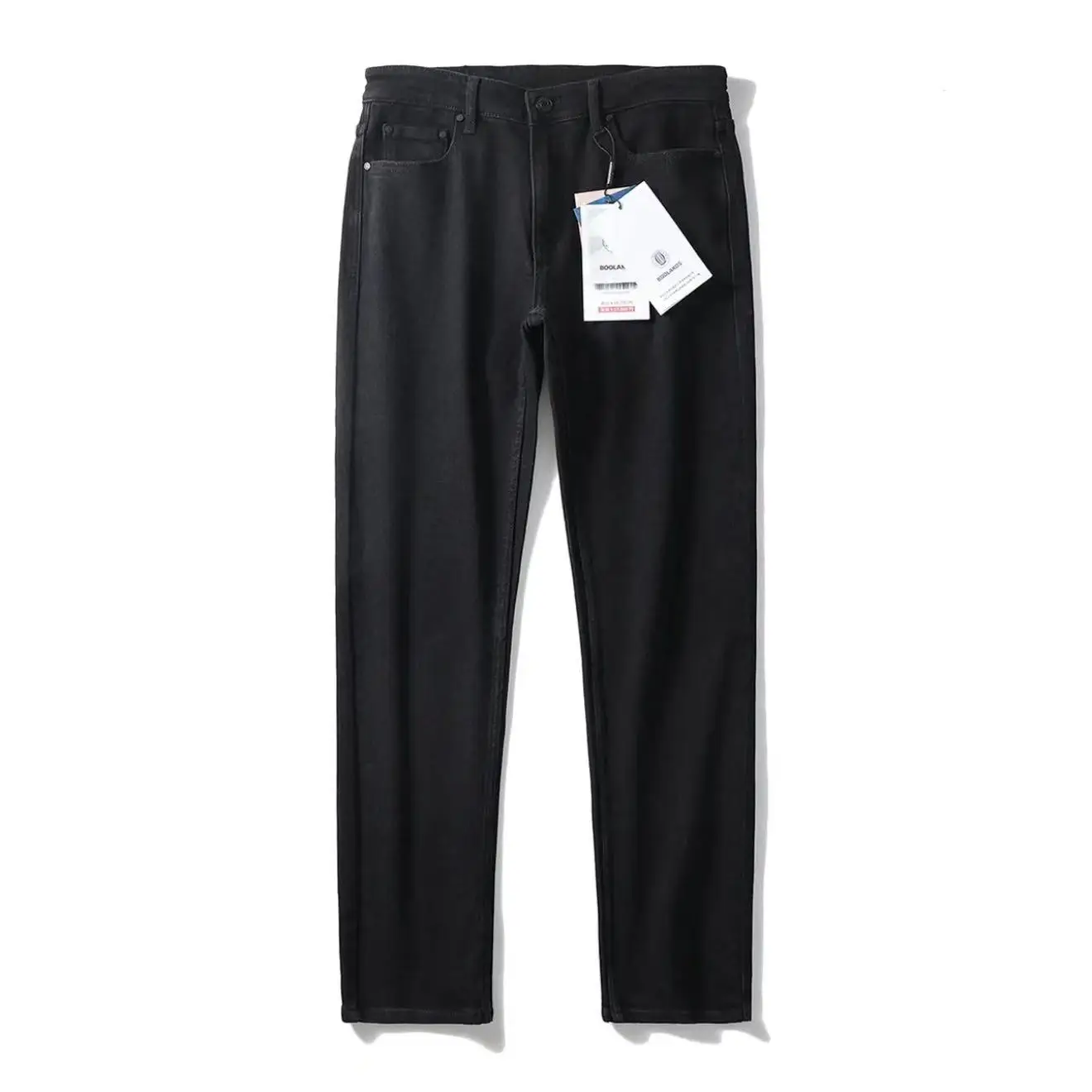 

Slimming Bla Jeans Men's Cotton Breathable Warm Denim Pants Faionable Straight Leg Casual Trousers Autumn Winter New Sle