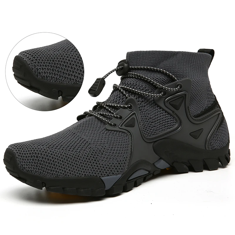 Zapatos de senderismo impermeables para hombre, botas de Trekking transpirables antideslizantes, Botas de senderismo al aire libre, zapatos de caza