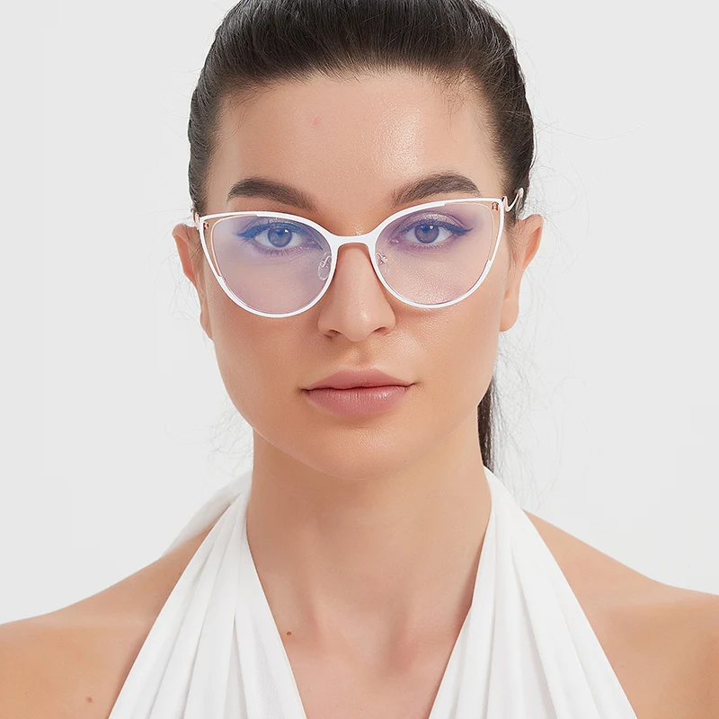 

Anti-Blue Light Rays Eyeglasses Frame Women Cat Eye Glasses Brand Designer Clear Lens Computer Optical Eyewear