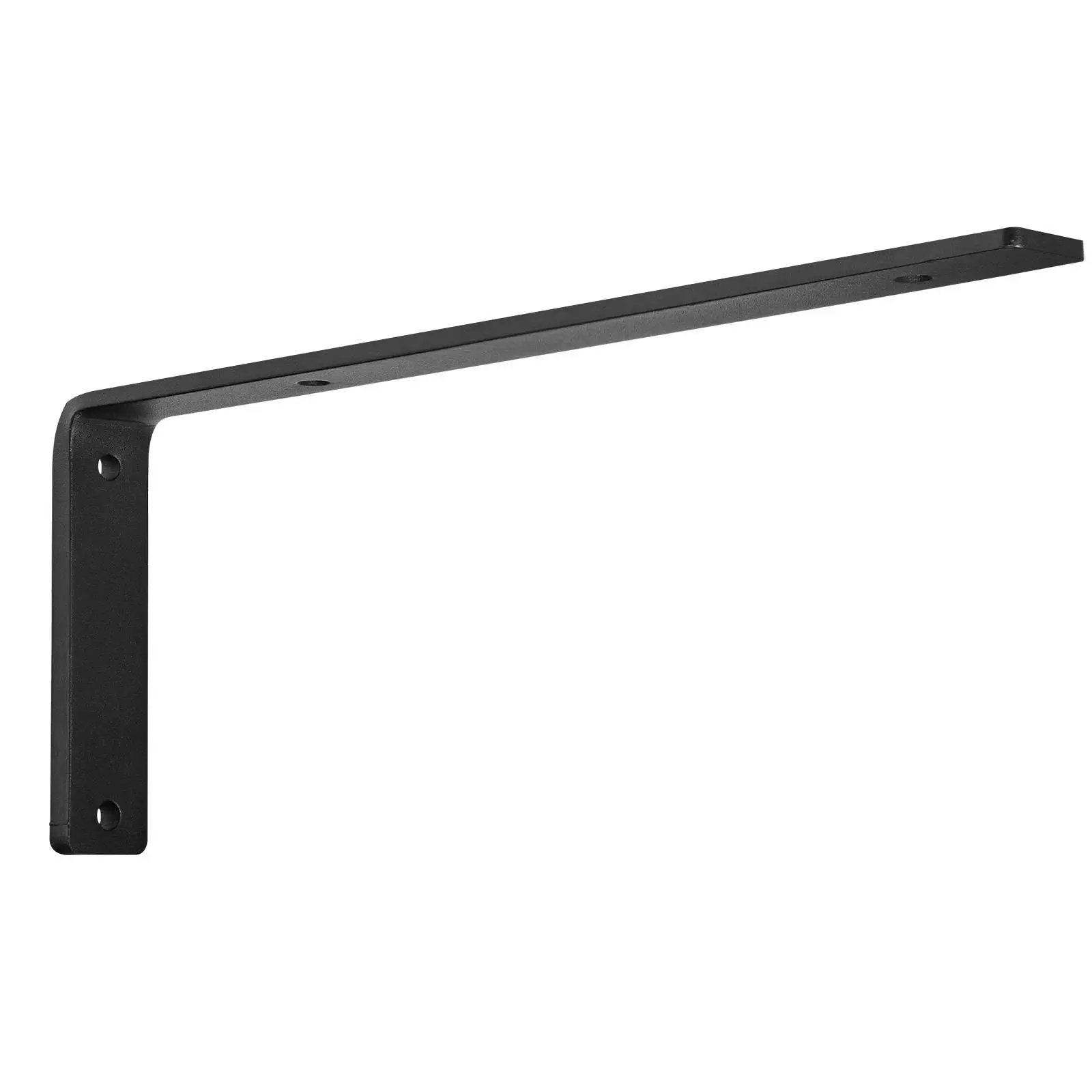 4 Pcs Heavy Duty Floating Shelf Brackets 16 x 6 Inch 10mm Thick Matte Black L Shaped Steel Shelving Brackets 160 lbs Load Capacity