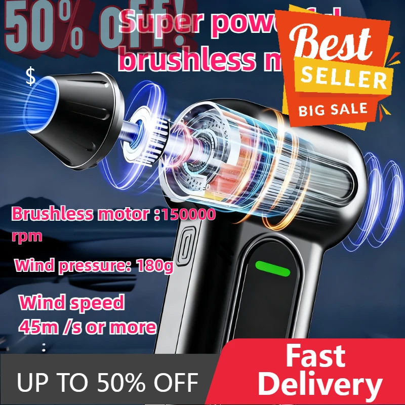 【Fast Delivery】Electric Air Duster Air Blower 150000RPM Super Power Turbo Fan Rechargeable 3-Gear Brushless Motor For Car/PC/Hom