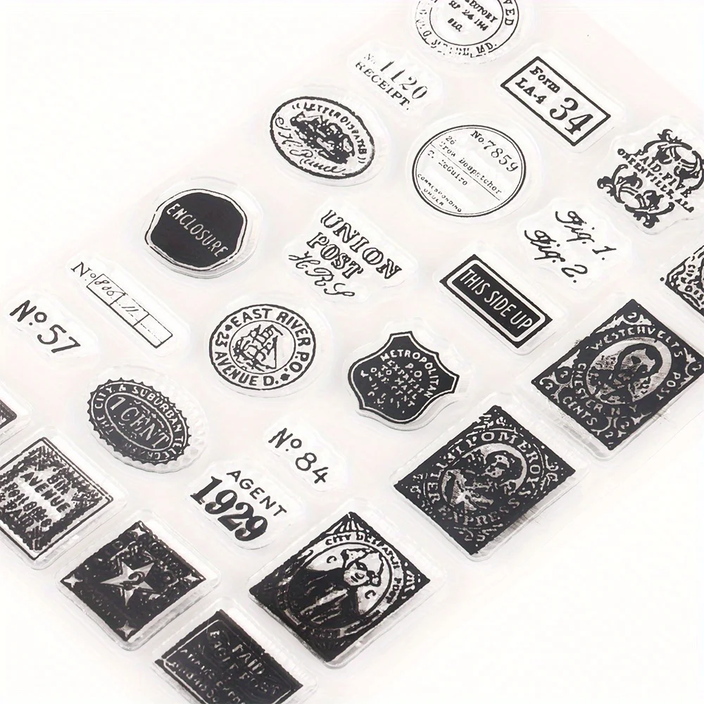 Retro-postmark Inspired Transparent Rubber Seal Stamps Diy Photo Album Decoration Crafts Supplies Scrapbooking Badge Clear Stamp