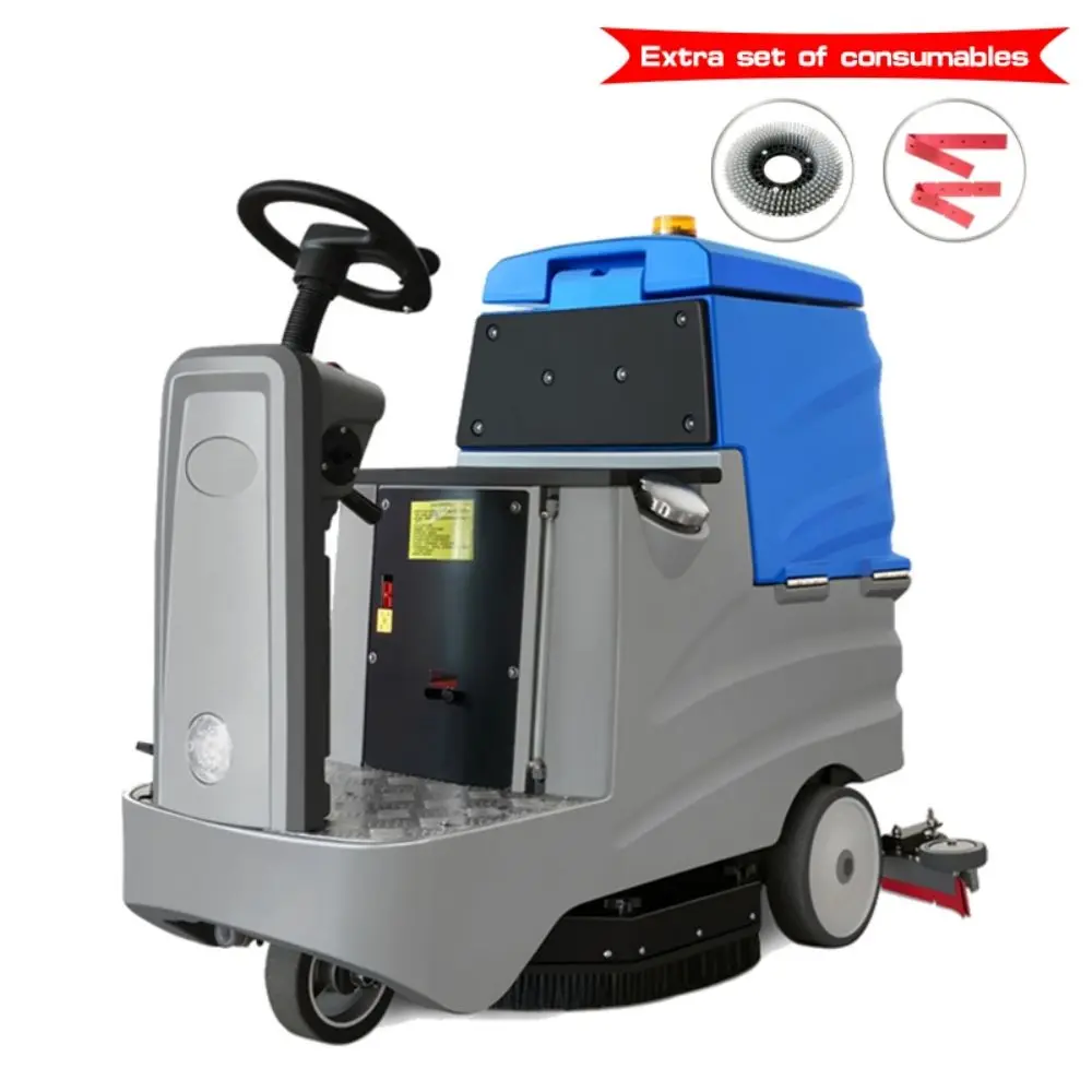 Vol-750 Seat Driving Rechargeable Water-Absorbing, Mopping And Sweeping 3-In-1 Industrial Commercial Floor Scrubber