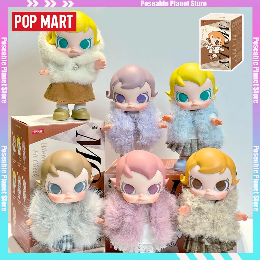 

100% Original POPMART Baby Molly Winter Fit Check Series Vinyl Pendant Blind Box Toy Fashion Doll Mystery Box Christmas Toy Gift