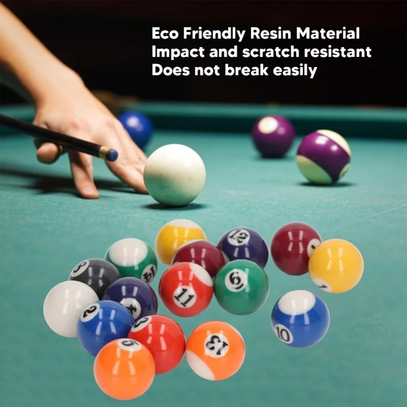16 قطعة كرات بليارد صغيرة مقاومة للصدمات صديقة للبيئة الراتنج طاولة مسبح صغيرة الكرة مجموعة للأطفال غرفة الألعاب 32 مللي متر