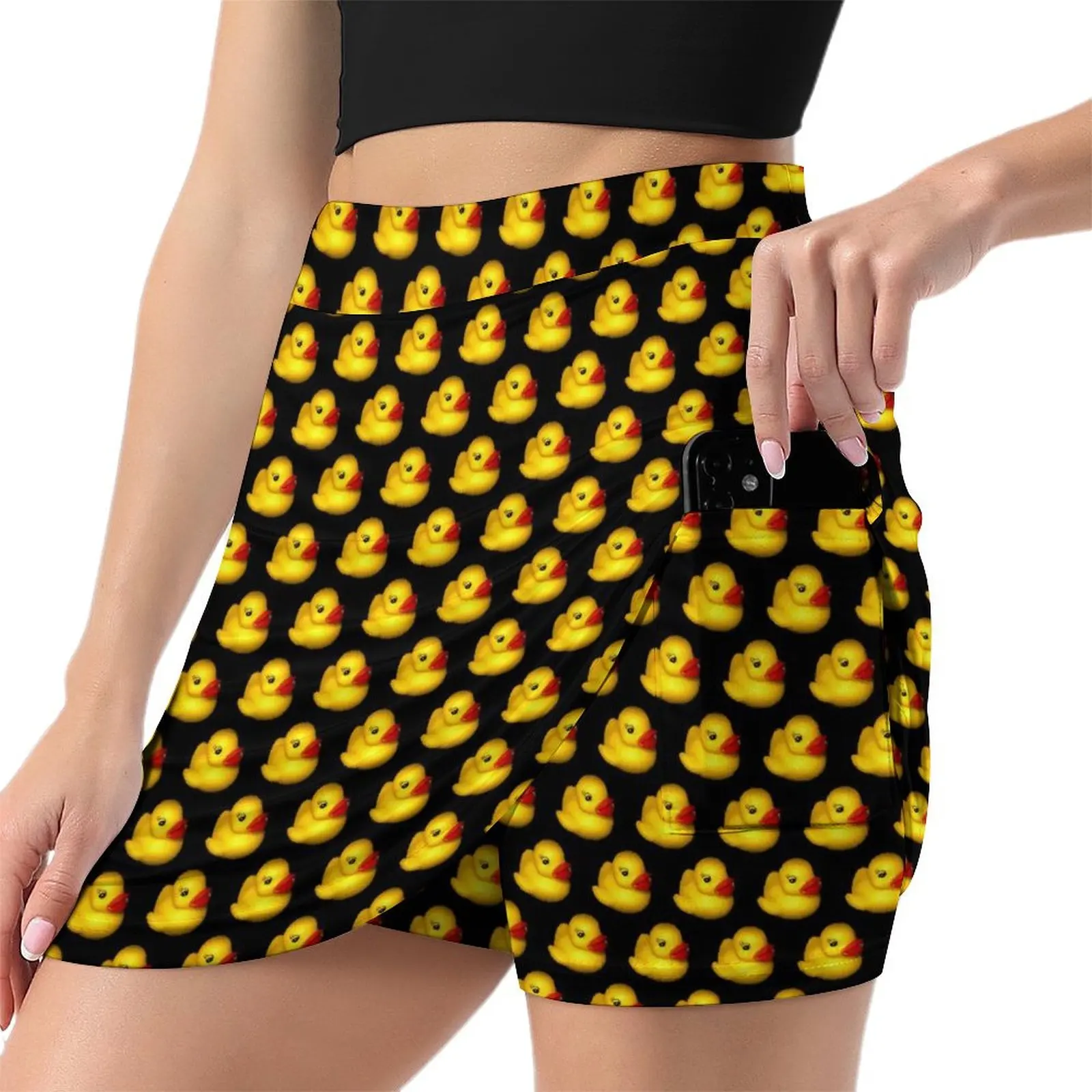 Rubber Ducks Skirt Summer Yellow Animal Street Style Casual A-line Skirts Kawaii Mini Skirt Female Custom Big Size Bottoms