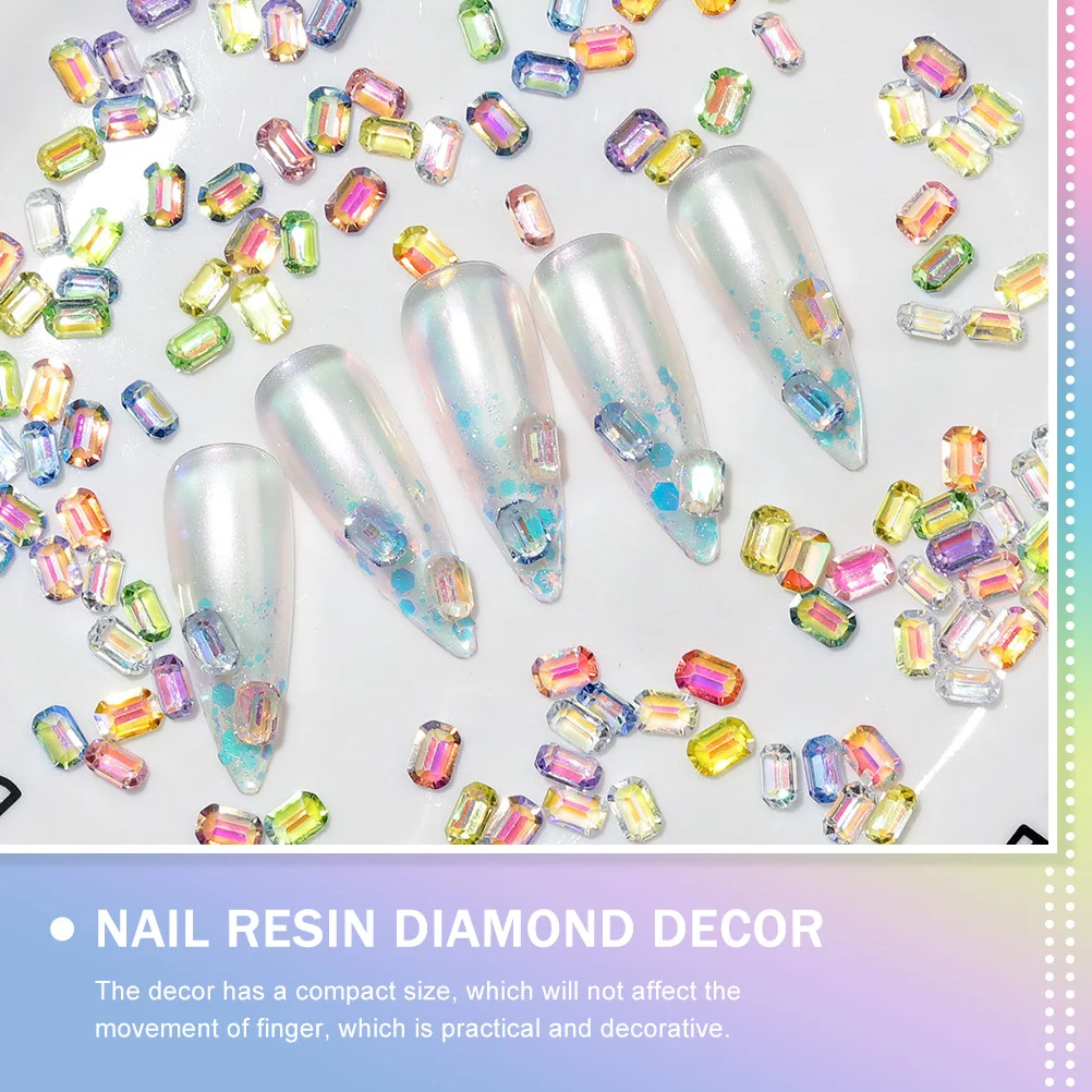 

2 Boxes Nail Art DIY Diamond Decors Manicure Accessories Colorful Dazzling Design Unique Charming Nail Resin Diamond Decor