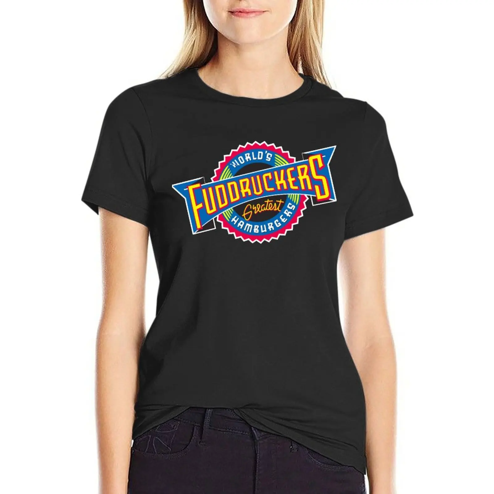 

The Original Fuddruckers French Fries logo beverage T-Shirt aesthetic clothes vintage graphics oversized t-shirts for Women pack