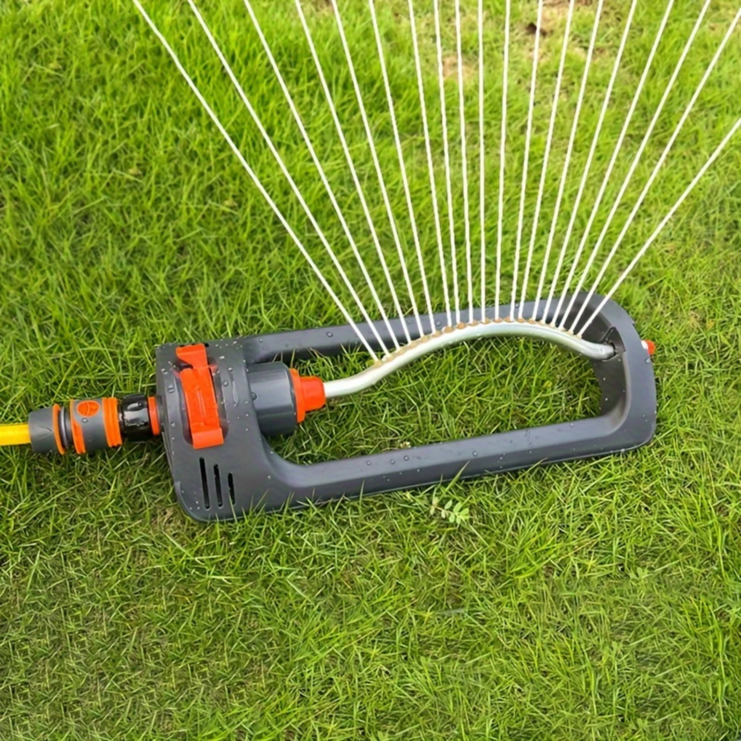 

Automatic Garden Swing Sprinkler - 19-hole Precision Adjust - Covers Lawns, Gardens & Patios Effortlessly - Your Perfect Outdoor