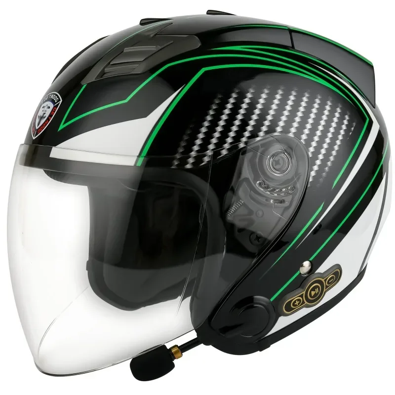 Kuqibao Motorcycle Helmet Electric Half Helmet Safety Certified Bluetooth High-definition Reinforced Lens Helmet