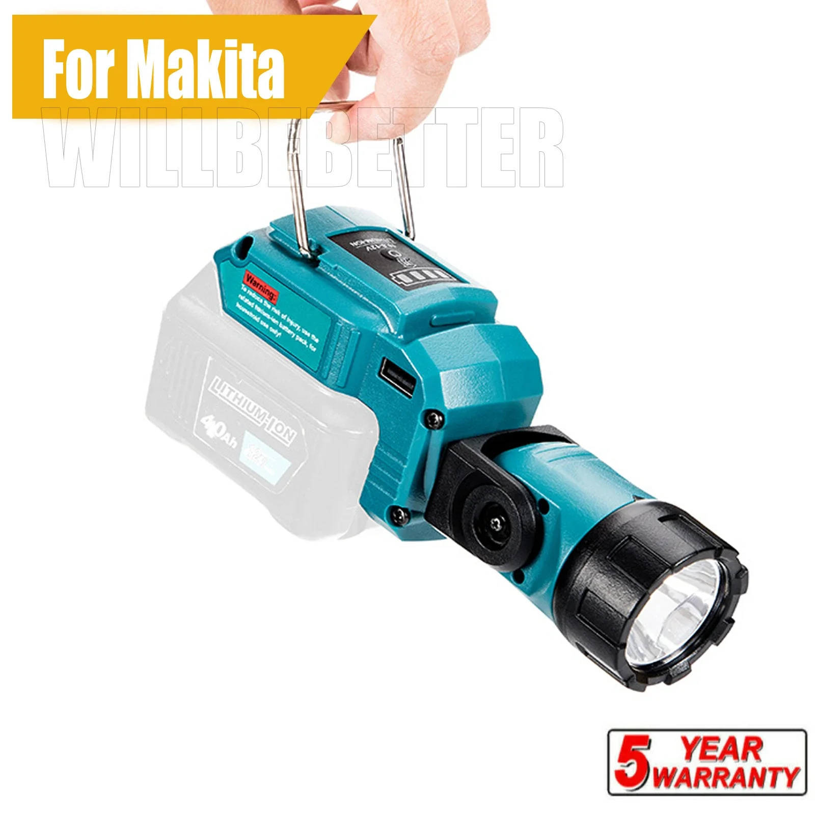 Portable Work Lamp Flashlight For Makita DCB120 10.8V 12V Li-ion Battery LED Cordless Work Light Portable Spotlight battery tool