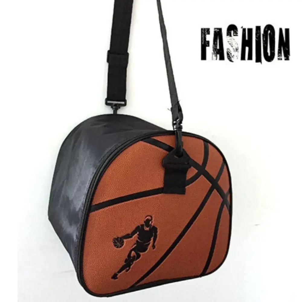 Grande capacidade padrão de basquete saco ajustável ombro único crossbody saco de basquete plutônio zíper bolso bola armazenamento caso