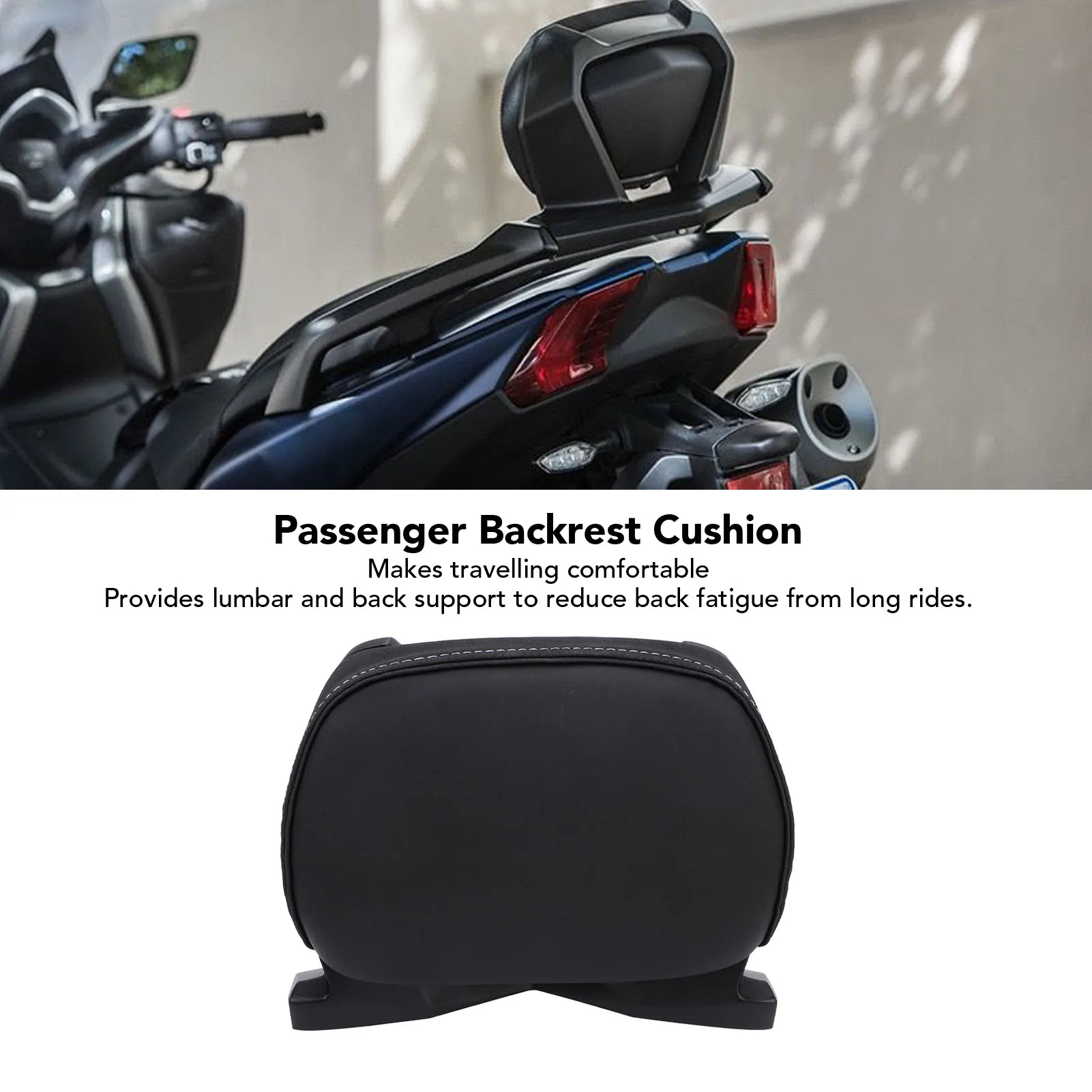 

Motorcycle Passenger Backrest Cushion Motorcycle Backrest Pad Stylish Sturdy Comfort Support for Tmax 530 Tmax 560 2017-2024