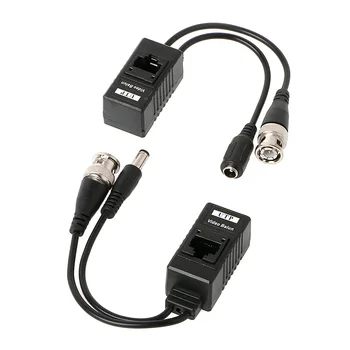 1 par bnc para rj45 potência de vídeo passiva + áudio balun transceptor para câmera cctv