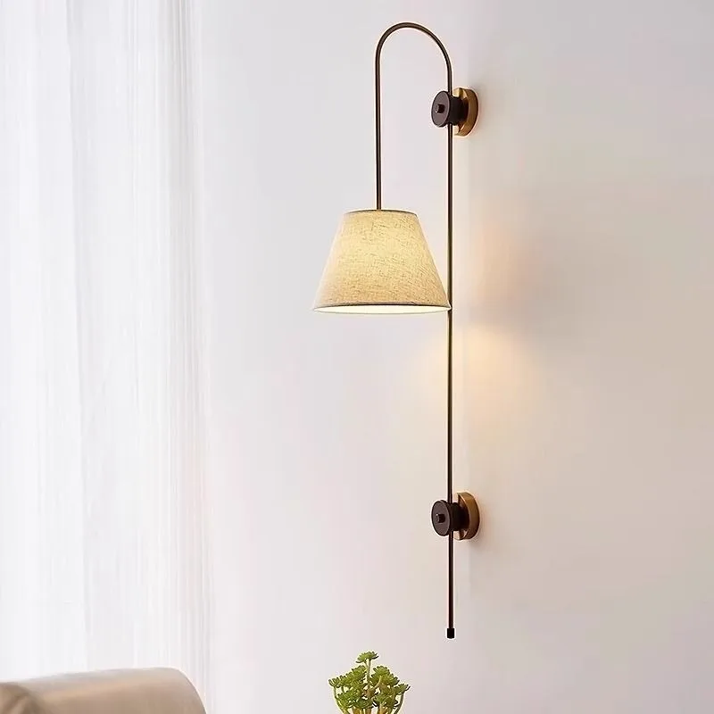 

Mid Century American Minimalist Creative Linear Metal Wall Light for Hotel Bedroom Living Room Accent Wall Led Lamp Room Decor