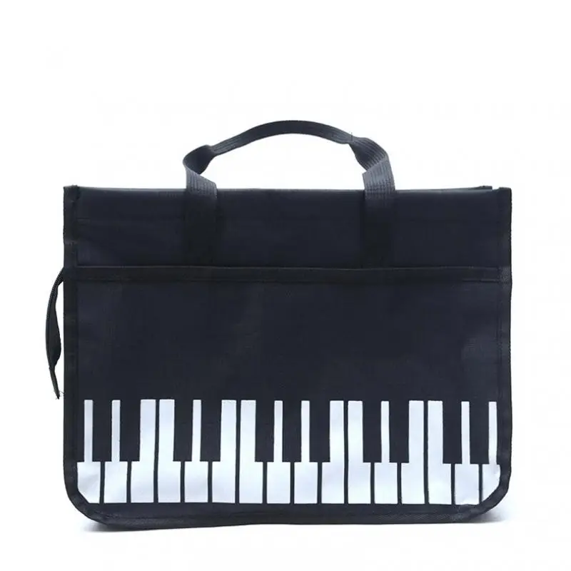 Imagem -04 - Grande Capacidade Teclado Piano Padrão Bolsa das Crianças Bolsa de Armazenamento de Música Zipper Nota Papelaria Bolsa Presente Criativo