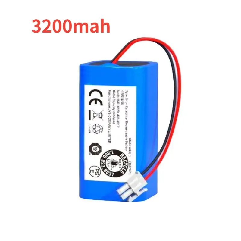 14.4V 6800mah Rechargeable Lithium Battery For ILIFE A4s A6 V7s Plus A9s W400 Robot Vacuum Cleaner INR18650 M26-4S1P Batteries