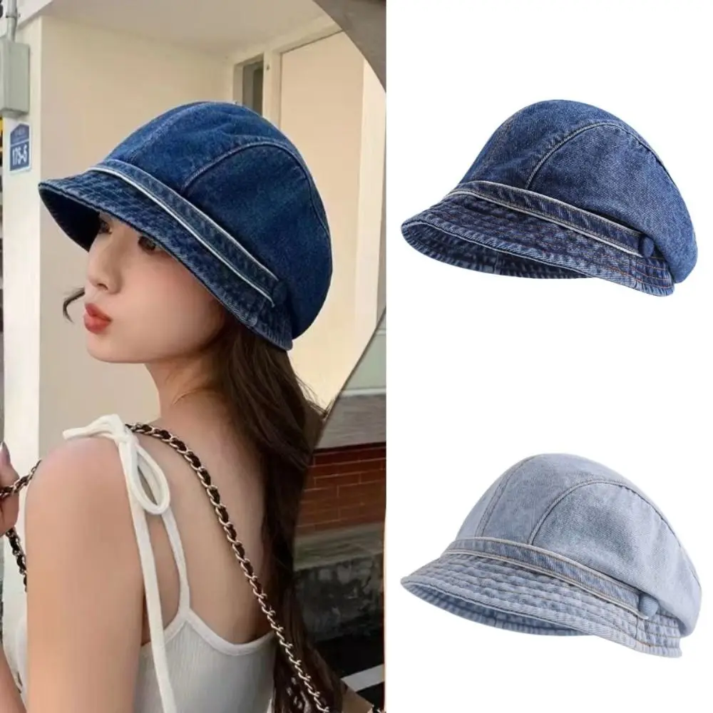 Retro Cowboy Duck Tongue Stacked Hat Women's Versatile Style Beret Spring Summer Face Show Small Painter Hat