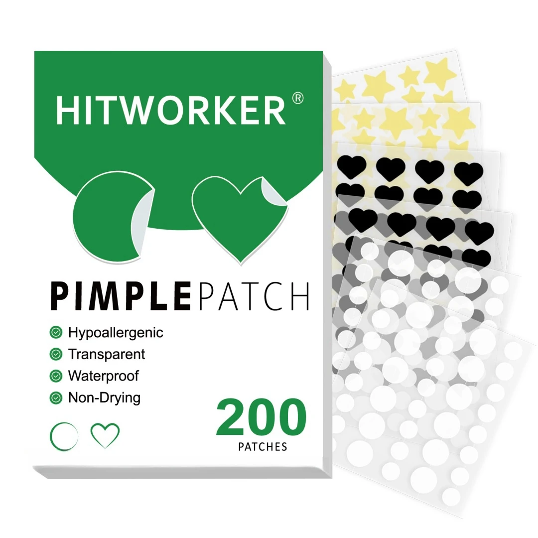 200 Stück Akne-Pflaster, Stern-Herz-Rund-Kombination, entworfen für Akne-Haut, speziell für Hautunreinheiten und Narbenreduzierung