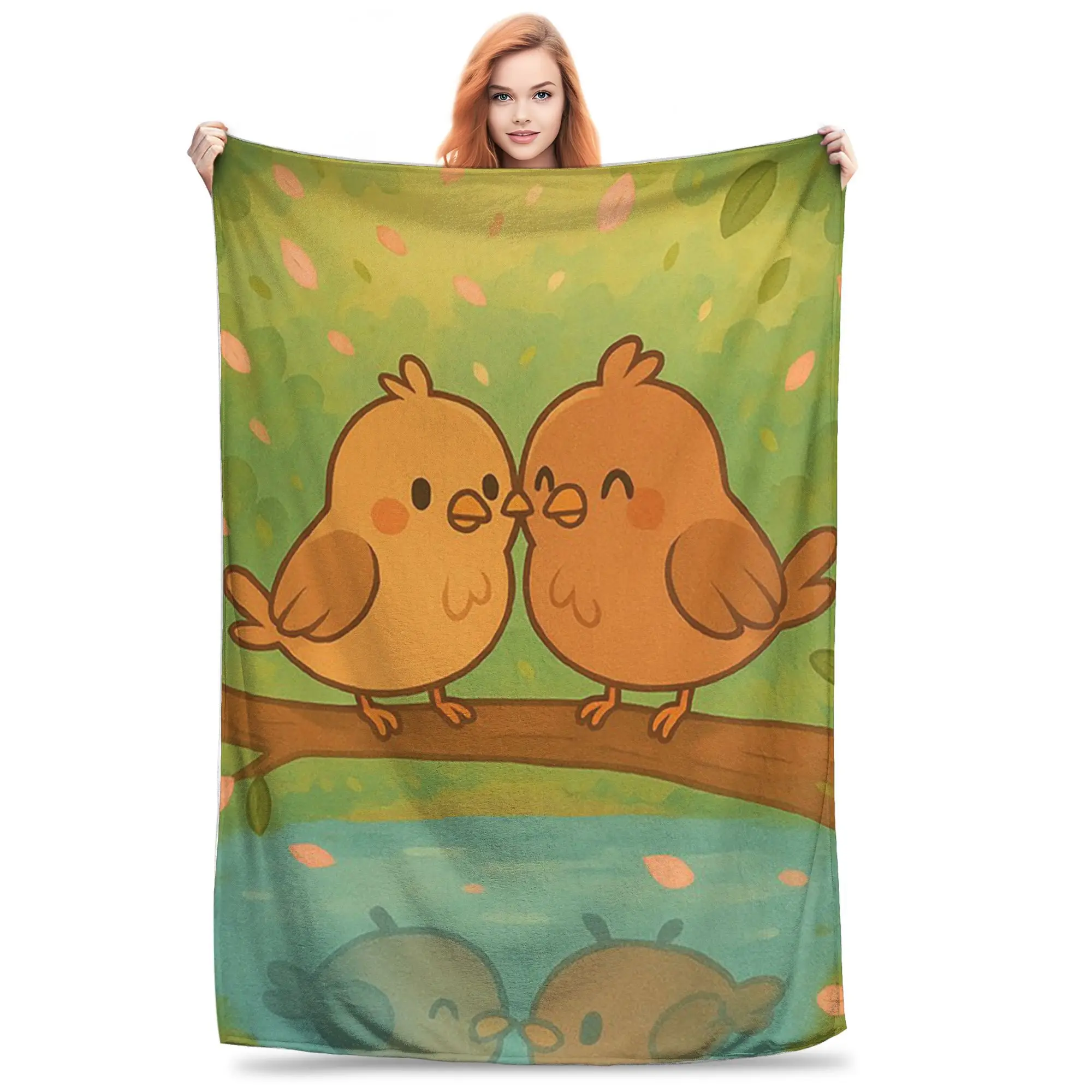 

Love birds Blankets Super Soft Flannel Sofa Throw Blanket for Home Bedroom Travel Throws Bedspread Quilt