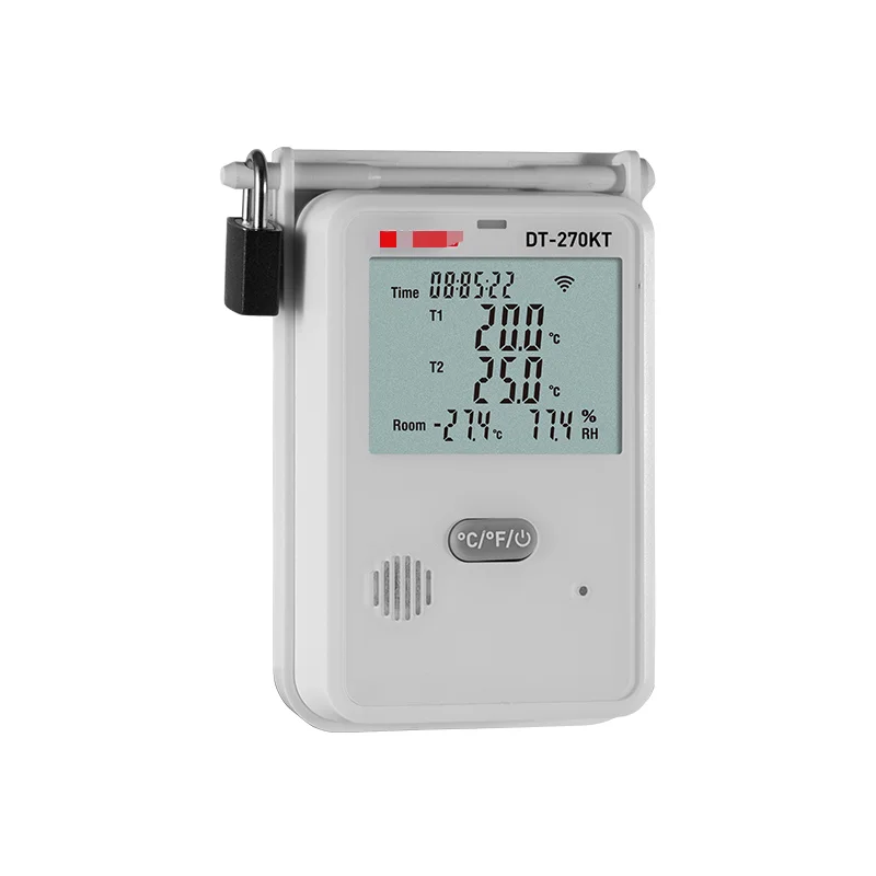 Industrial grade wireless high-precision temperature and humidity meter recorder dual probe K type measurement DT-270KT