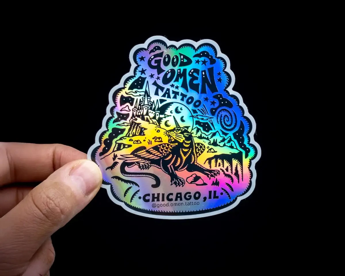 100 Uds pegatinas holográficas personalizadas vinilo impermeable etiqueta personalizada logotipo decoración de dibujos animados pegatina personalizada para negocios