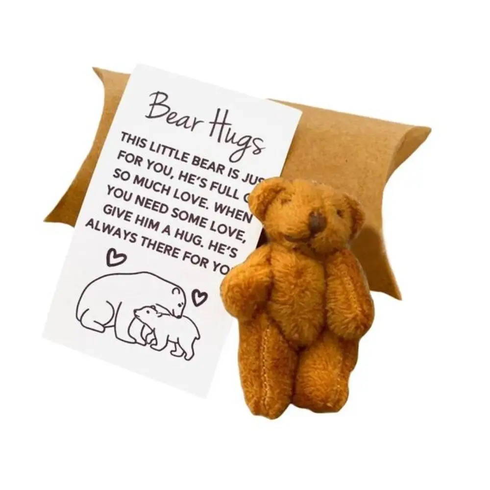 

1 Set Movable Plush Bear Bear Hugs Mini Bear Ornaments Plush Handmade Gifts Box For Kids
