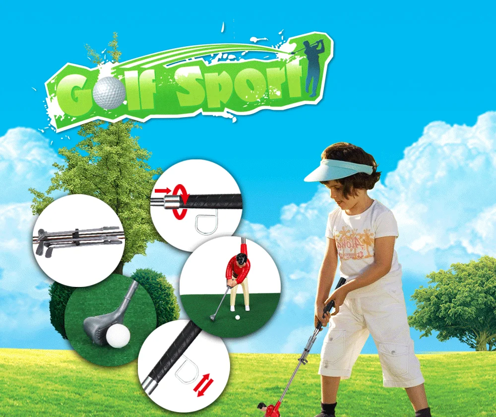 Kinder Golf Club Mini Puppe Set Spielzeug drinnen und draußen tragbare Eltern-Kind interaktive Party Spiel Geburtstags geschenk – Detail 1