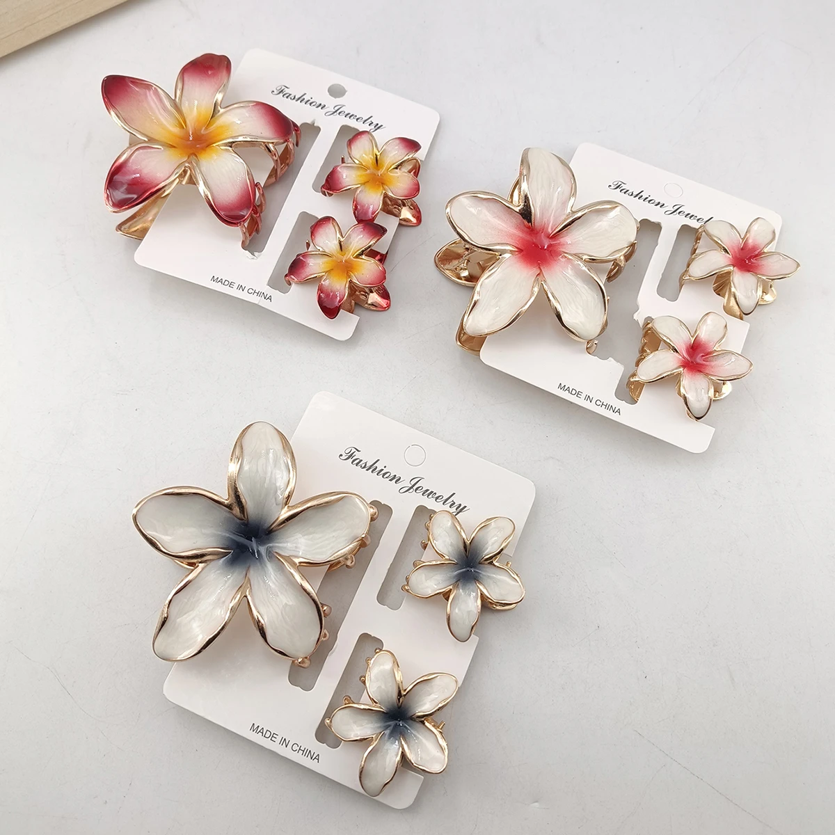 3/6 Pcs Alloy Flower Hair Claw Clips for Women Beach Holiday Hair Claw Stylish Shopping Headwear Female Hair Accessory view 5