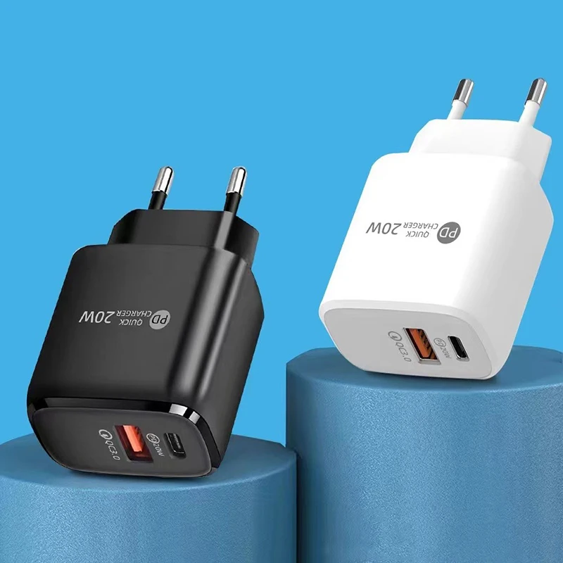 20W Dual Fast Charger 30W Type C PD Quick Charge 3.0 Phone PD Charger for iPhone 16 15 14 13 12 11 Pro Max Xiaomi Samsung Tablet