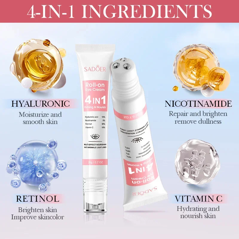 Retinol Eye Bag Removal Cream Instant Anti-Wrinkle Firming Fade Fine Lines Anti Dark Circle Puffiness Brighten Eye Skin Care