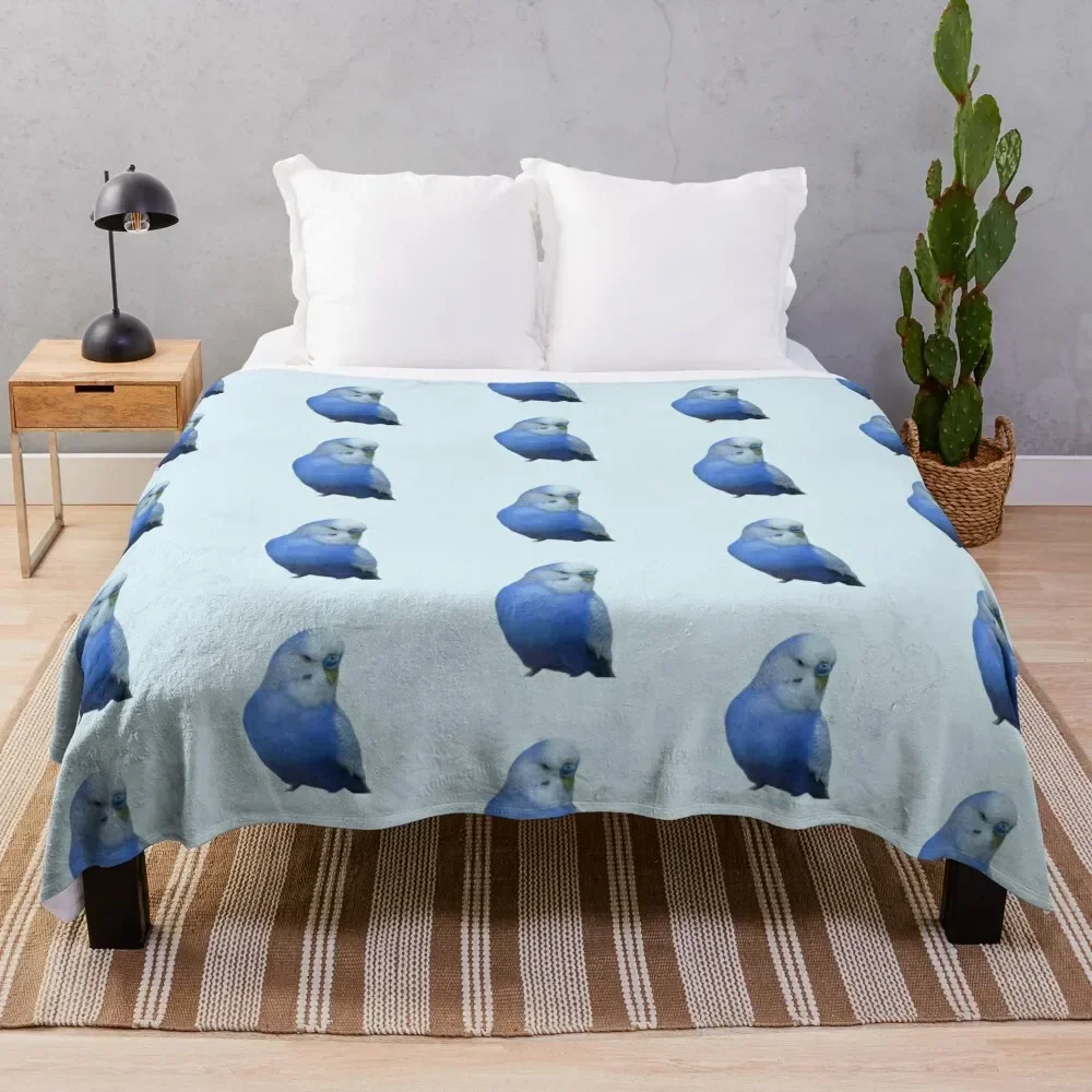 Blue Budgie Parakeet Lovers Design Throw Blanket Thins Bed covers Blankets