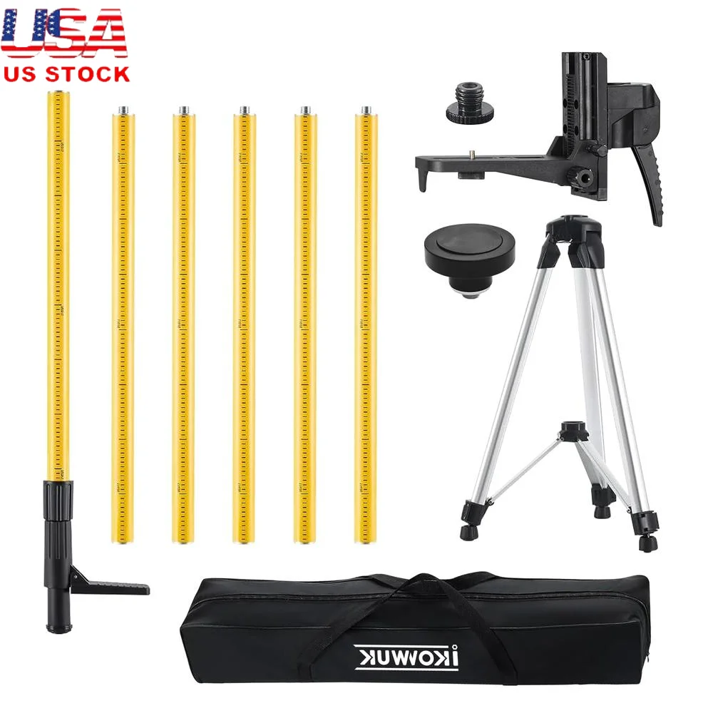 Verstelbare Telescopische Laser Niveau Pole Statief Stand Beugel Tool 360 °   Rotatieverlengbuis 4,2 M 13,8 Ft Fijnafstelling 1/4”