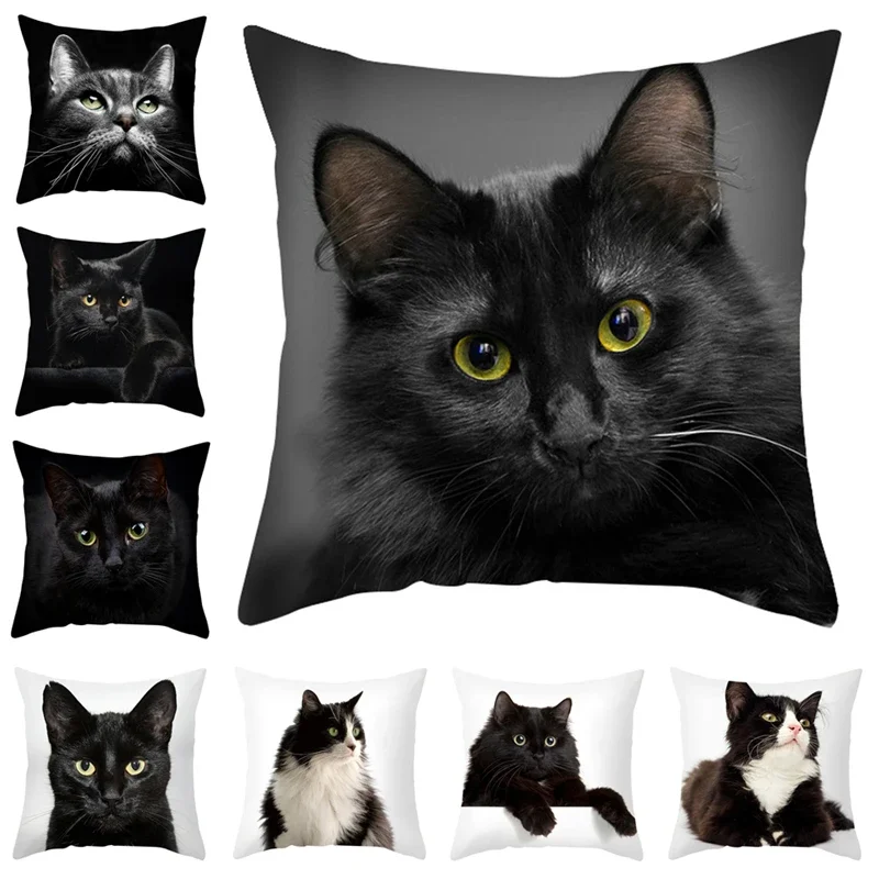 

Cat Print Cushion Cover Funny Picture Sofa Pillow Cover Sofa Decorative Pillow Cover