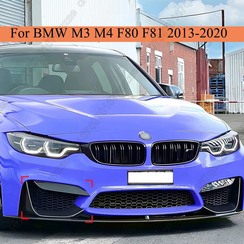 

Для BMW 3 4 серии M3 M4 F80 F81 F82 F83 2013-2020 Автомобильный передний бампер Противотуманная фара Решетка Накладка Воздушное лезвие Разделитель Боковой спойлер Обвесы