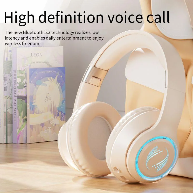 M8 Wireless Bluetooth Headphones HD Noise Reduction Mic HiFi Stereo Sound Music Game Headset Supports TF Card Playback